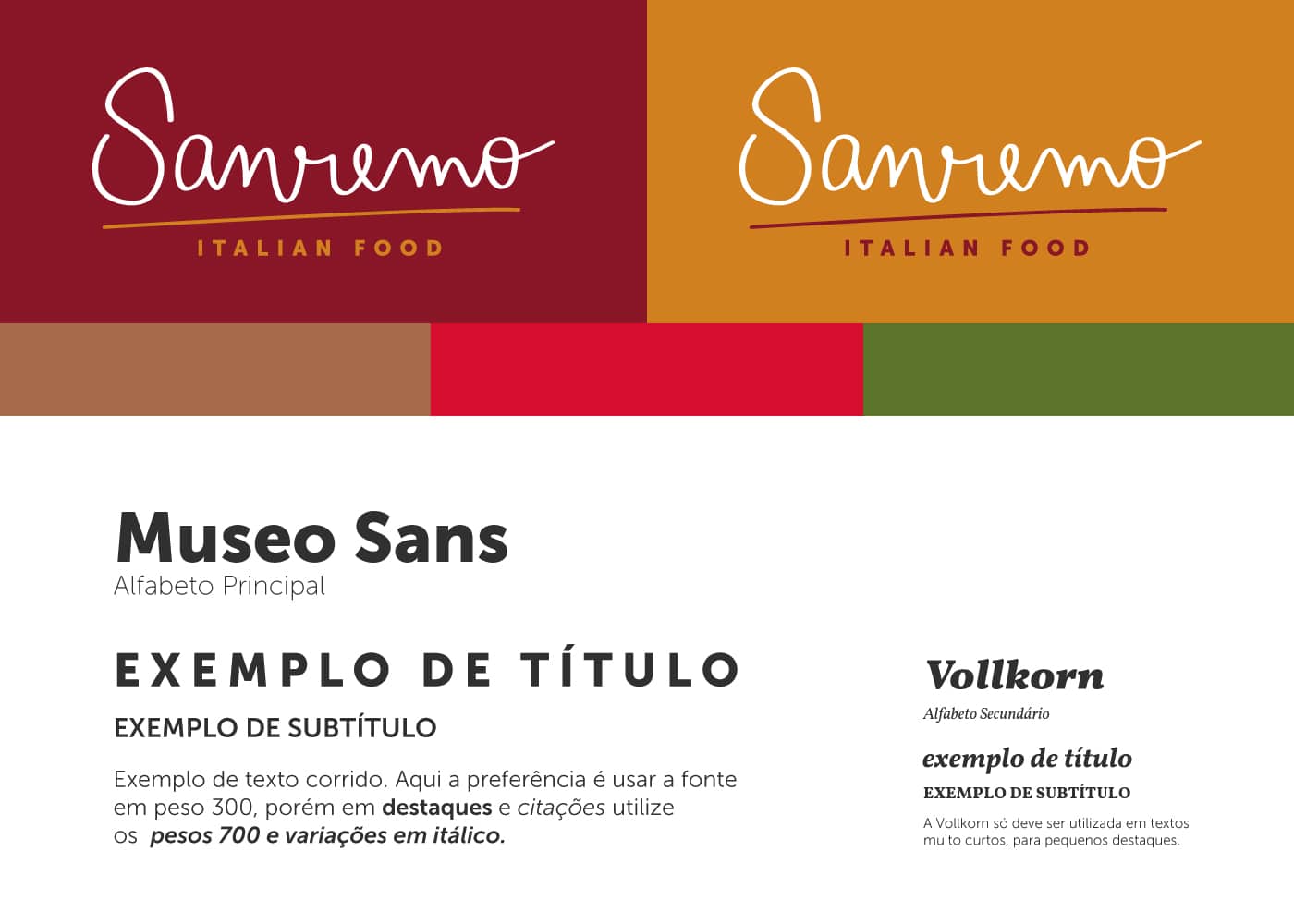 Variações de logotipo, cores e tipografia